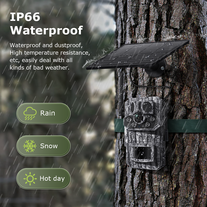 4G Trail Camera with GPS | Solar-Powered 2K/QHD Security