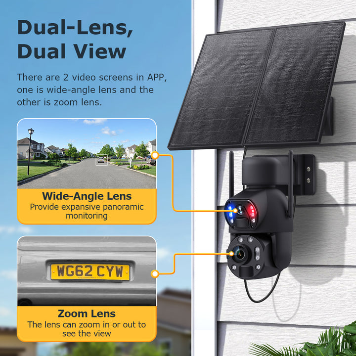 4G Solar Security Camera 36X PTZ Dual-Lens Pro