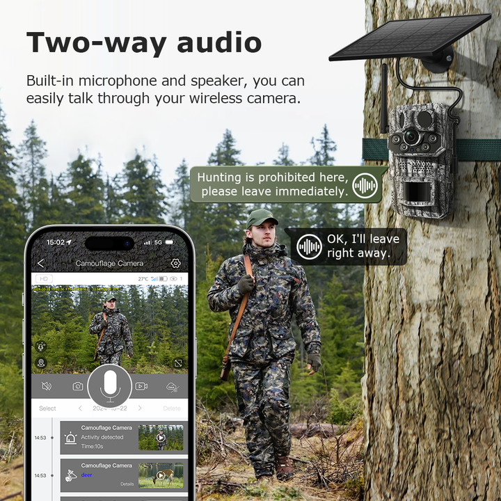 4G Trail Camera with GPS | Solar-Powered 2K/QHD Security