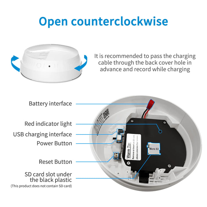 Smoke Detector Hidden Camera - WiFi Enabled