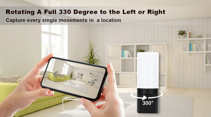 [Tuya Series] Wall Lamp WiFi Smart Security Camera – Remote Controlled Rotating Lens