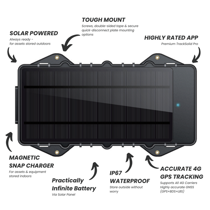 4G Heavy Duty Solar Powered GPS Tracker with Super Long Battery Life