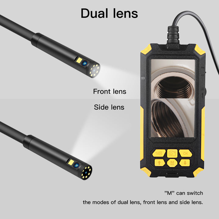 Industrial Dual Camera Endoscope with Large 4.5" Screen (Full-HD with Recording)