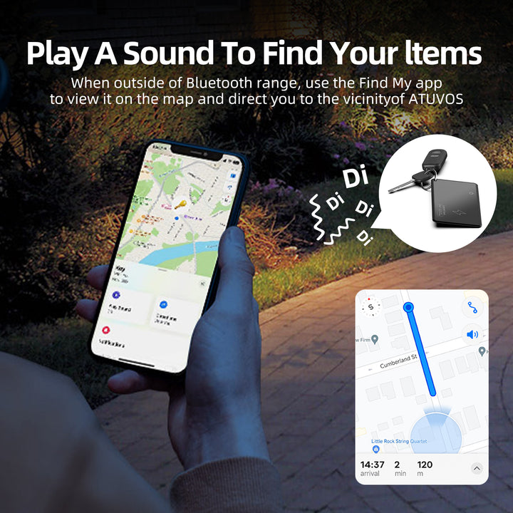 Card-Sized Smart Tracker - Apple Find My, 1-Year Battery, Wireless Charging (iPhone/iOS Only)