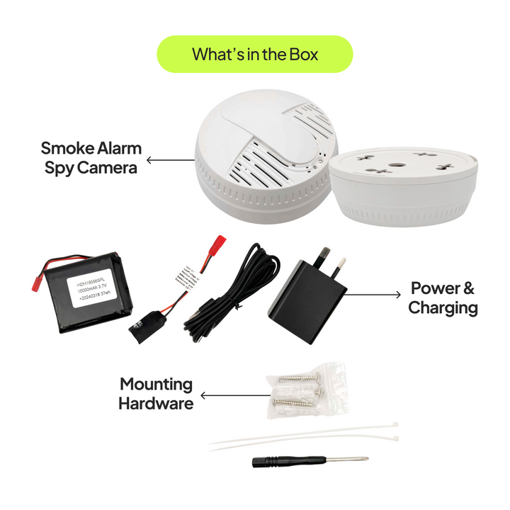 Smoke Detector Alarm Hidden Camera - WiFi Enabled