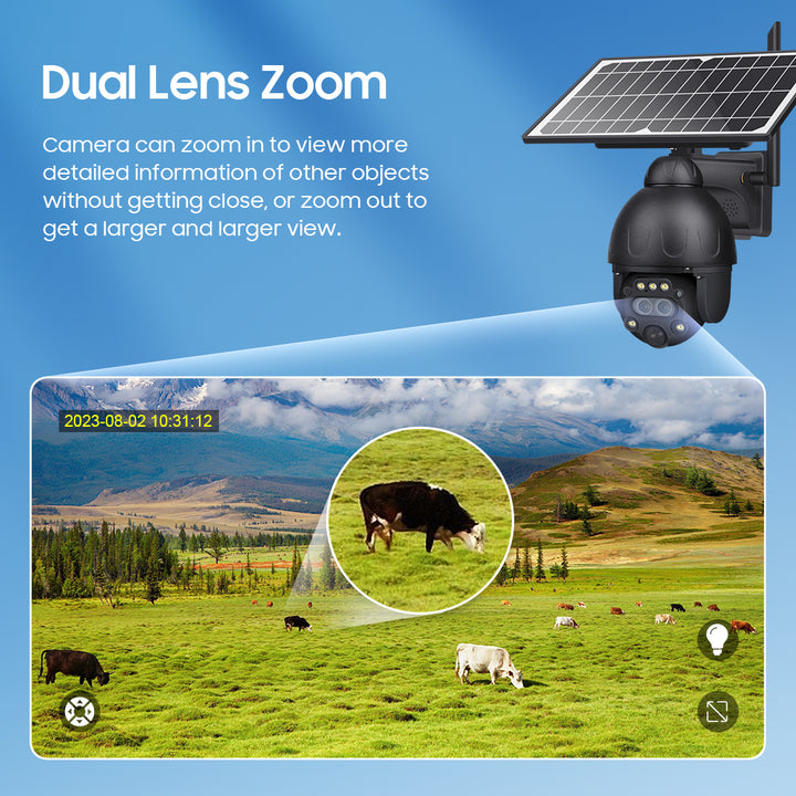 4G Solar Security Camera 12X PTZ