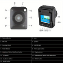 Two black rectangular time lapse cameras, one showing lens and buttons, the other showing the rear color screen.