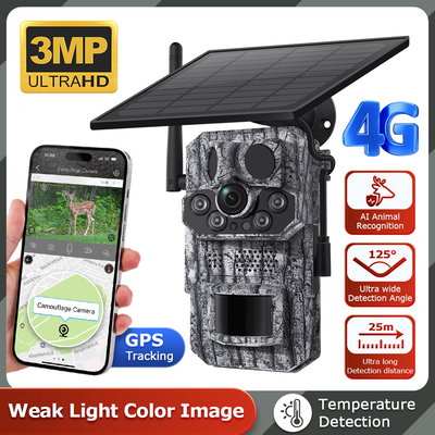 4G Trail Camera with GPS | Solar-Powered 2K/QHD Security