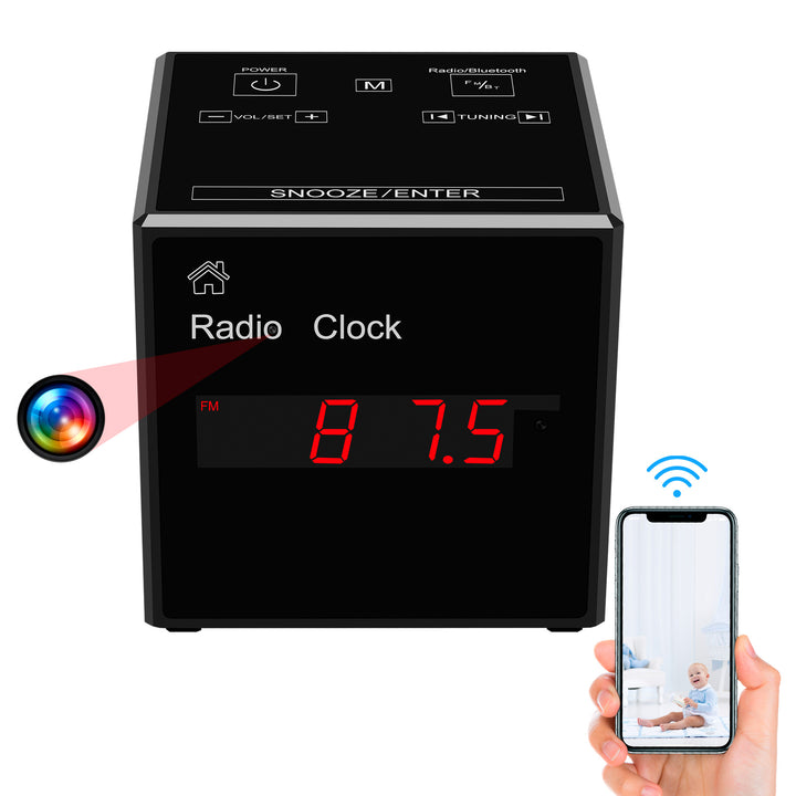 UPGRADE Smart Clock Alarm HD Hidden Camera with Radio Speaker