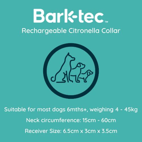 Barktec Rechargeable Sound & Citronella Spray Bark Collar with Refill