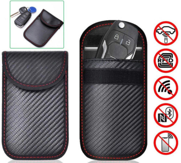 2-Pack Car Key Signal Blocker Case – Faraday Cage RFID Blocking Pouch For Keyless Entry