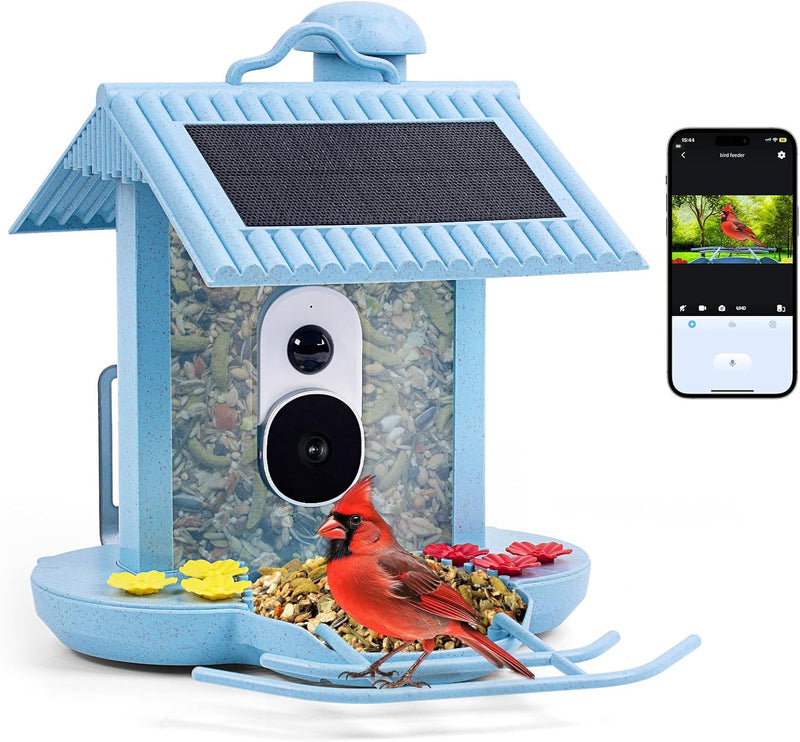 Solar Smart Bird Feeder Outdoor Spy Camera with Night Vision