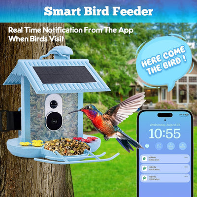 Solar Smart Bird Feeder with Live Camera and Night Vision
