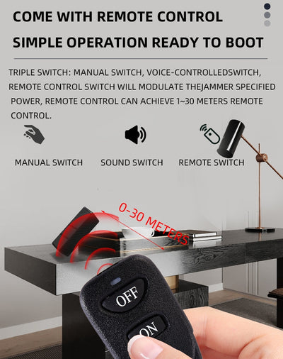 Ultrasonic Anti-Recording Microphone Jammer Device with Remote Control