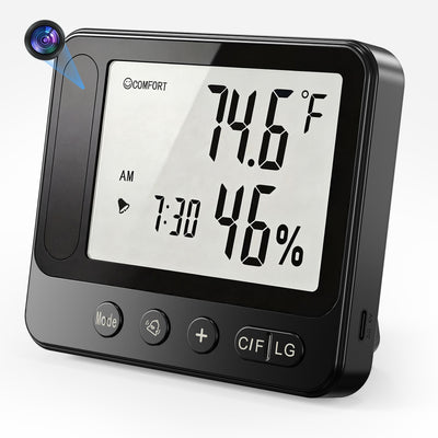 Covert Weather Station Alarm Clock 1080P Hidden Camera – Dual-Band Wi-Fi & Tuya App