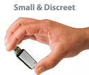 Silver 32 GB USB Flash Drive Digital Voice Recorder X-09 - Small and Discreet - The Spy Store
