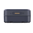 Jimi 4G Portable GPS Asset Tracker in Black - Bottom View showing charging contact points - The Spy Store