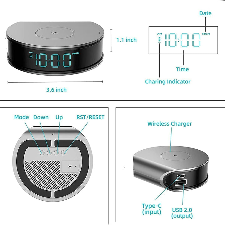 Wireless Charger Camera Clock