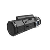 Displaying the front-side of the dashcam at forward facing angle displaying the front-facing wide-angle lens