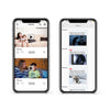 Two iPhone displays displaying the interface of the TinyCam app, used to access the hidden camera.