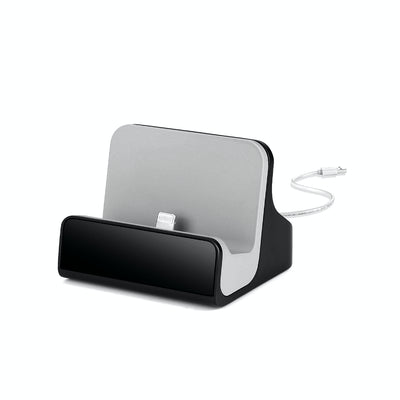 Angled view of 100% invisible iPhone Charging Dock Hidden Spy Camera - The Spy Store